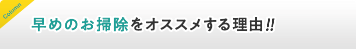 早めのお掃除をオススメする理由